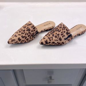 NWOT! Just fab. Leopard mules. Size 8